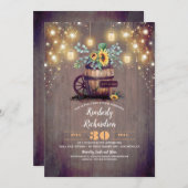 Mason Jars Lights Zonnebloemen Rustiek Baby shower Kaart (Voorkant / Achterkant)