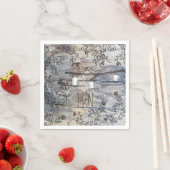 Mason Jars & Love Birds Rustic Branch Bruiloft Servet (Insitu)