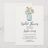 Mason Jars met Flowers Cream Vrijgezellenfeest Kaart (Voorkant / Achterkant)