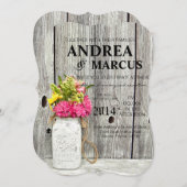 Mason Jars met Wildbloemen 5x7 bruiloft uitnodigin Kaart (Voorkant / Achterkant)