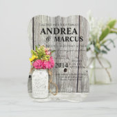 Mason Jars met Wildbloemen 5x7 bruiloft uitnodigin Kaart (Staand voorkant)