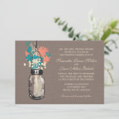 Mason Jars met Wildflowers Vrijgezellenfeest Kaart (Staand voorkant)