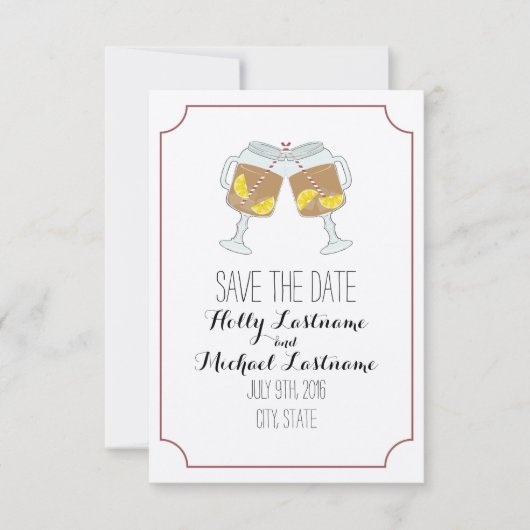 Mason Jars of Sweet Tea Wedding Save the Date (Voorkant)