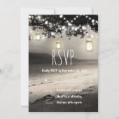 Mason Jars Slingerlicht Elegant Rustieke Bruiloft Kaart (Voorkant)