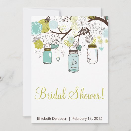 Mason Jars Spring Floral Vrijgezellenfeest Kaart (Achterkant)