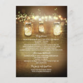 Mason Jars String Lights Bruiloft Informatie Kaart (Voorkant)