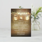 Mason Jars String Lights Bruiloft Informatie Kaart (Staand voorkant)