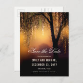 Mason Jars String Lights Elegant bewaar de datum Aankondigingskaart (Voorkant / Achterkant)