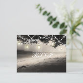 Mason Jars String Lights Elegant Rustic Wedding Briefkaart (Staand voorkant)