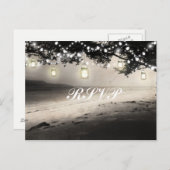 Mason Jars String Lights Elegant Rustic Wedding Briefkaart (Voorkant / Achterkant)