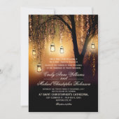 Mason Jars String Lights Elegant Rustic Wedding Kaart (Voorkant)