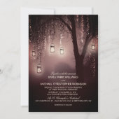 Mason Jars String Lights Elegant Rustic Wedding Kaart (Voorkant)