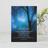 Mason Jars String Lights Elegant Rustic Wedding Kaart (Staand voorkant)