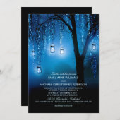 Mason Jars String Lights Elegant Rustic Wedding Kaart (Voorkant / Achterkant)