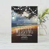 Mason Jars String Lights Elegant Rustic Wedding Kaart (Staand voorkant)