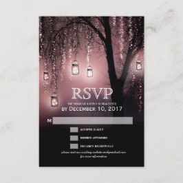Mason Jars String Lights Elegante RSVP-kaart RSVP Kaartje