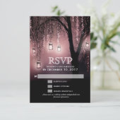 Mason Jars String Lights Elegante RSVP-kaart RSVP Kaartje (Staand voorkant)
