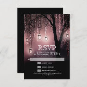 Mason Jars String Lights Elegante RSVP-kaart RSVP Kaartje (Voorkant / Achterkant)