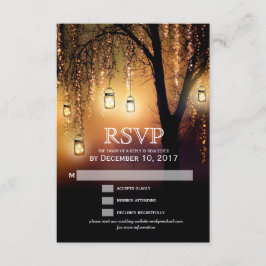 Mason Jars String Lights Elegante RSVP-kaart RSVP Kaartje