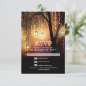 Mason Jars String Lights Elegante RSVP-kaart RSVP Kaartje (Staand voorkant)