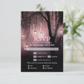 Mason Jars String Lights Elegante RSVP-kaart RSVP Kaartje (Staand voorkant)