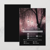 Mason Jars String Lights Elegante RSVP-kaart RSVP Kaartje (Voorkant / Achterkant)