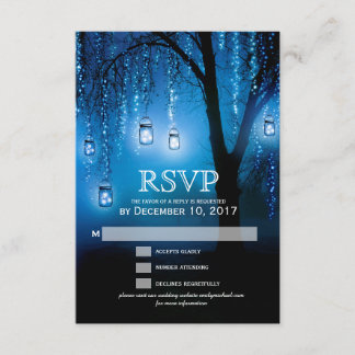 Mason Jars String Lights Elegante RSVP-kaart RSVP Kaartje