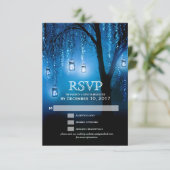 Mason Jars String Lights Elegante RSVP-kaart RSVP Kaartje (Staand voorkant)