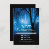 Mason Jars String Lights Elegante RSVP-kaart RSVP Kaartje (Voorkant / Achterkant)