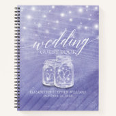 Mason Jars String Lights Floral Wedding Guestbook  Notitieboek (Voorkant)