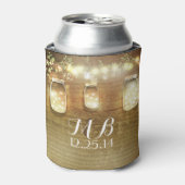 Mason Jars String Lights Rustieke schuur hout Blikjeskoeler (Blikje Voorkant)