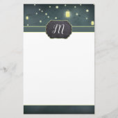 Mason Jars Summer Night Monogrammed Briefpapier (Voorkant)
