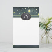 Mason Jars Summer Night Monogrammed Briefpapier (Staand voorkant)