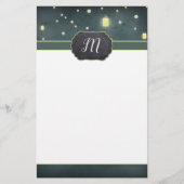 Mason Jars Summer Night Monogrammed Briefpapier (Voorkant)