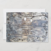 Mason Jars & Tortelduifjes Rustic Branch Uitnodigi Kaart (Voorkant)