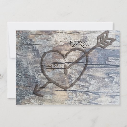 Mason Jars & Tortelduifjes Rustic Branch Uitnodigi Kaart (Achterkant)