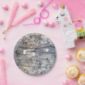 Mason Jars & Tortelduifjes Rustic Branch Wedding Papieren Bordje (Feest)