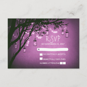 Mason Jars tree country rustige bruiloft RSVP-kaar RSVP Kaartje