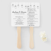 Mason Jars trouwprogramma fan. Menu Geschorste pot Handwaaier (Voorkant en achterkant)