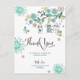 Mason Jars Tuin Bruiloft | Dankkaart Briefkaart