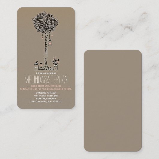 Mason Jars Visitekaartjes (Voorkant / Achterkant)