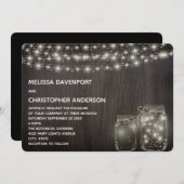 Mason Jars Wedding Invite Magical Fairy Lights Kaart (Voorkant / Achterkant)
