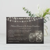 Mason Jars Wedding Invite Magical Fairy Lights Kaart (Staand voorkant)
