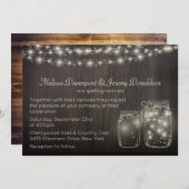 Mason Jars Wedding Invite Magical Fairy Lights Kaart (Voorkant / Achterkant)