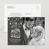 Mason Jars Wedding Postponement We doen nog steeds Aankondigingskaart (Voorkant / Achterkant)