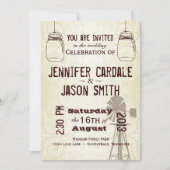 Mason Jars Windmill Country Wedding Invitations Kaart (Voorkant)