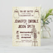 Mason Jars Windmill Country Wedding Invitations Kaart (Staand voorkant)