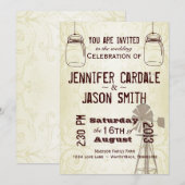 Mason Jars Windmill Country Wedding Invitations Kaart (Voorkant / Achterkant)