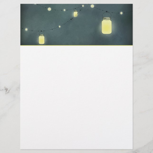 Mason Jars Zomer Nacht Briefhoofd (Voorkant)