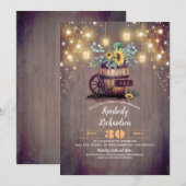 Mason Jars Zonnebloem Rustieke Herfst Vrijgezellen Kaart (Voorkant / Achterkant)